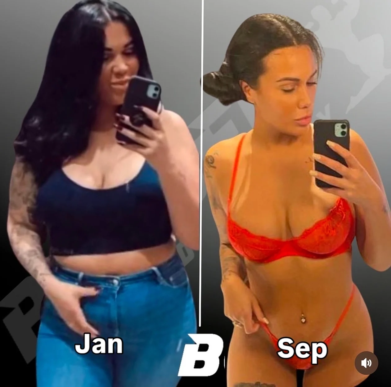 January → September. Before and after, shown side by side.